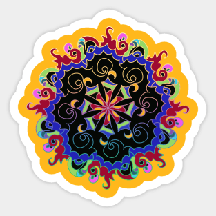 bright oriental fairytale mandala Sticker